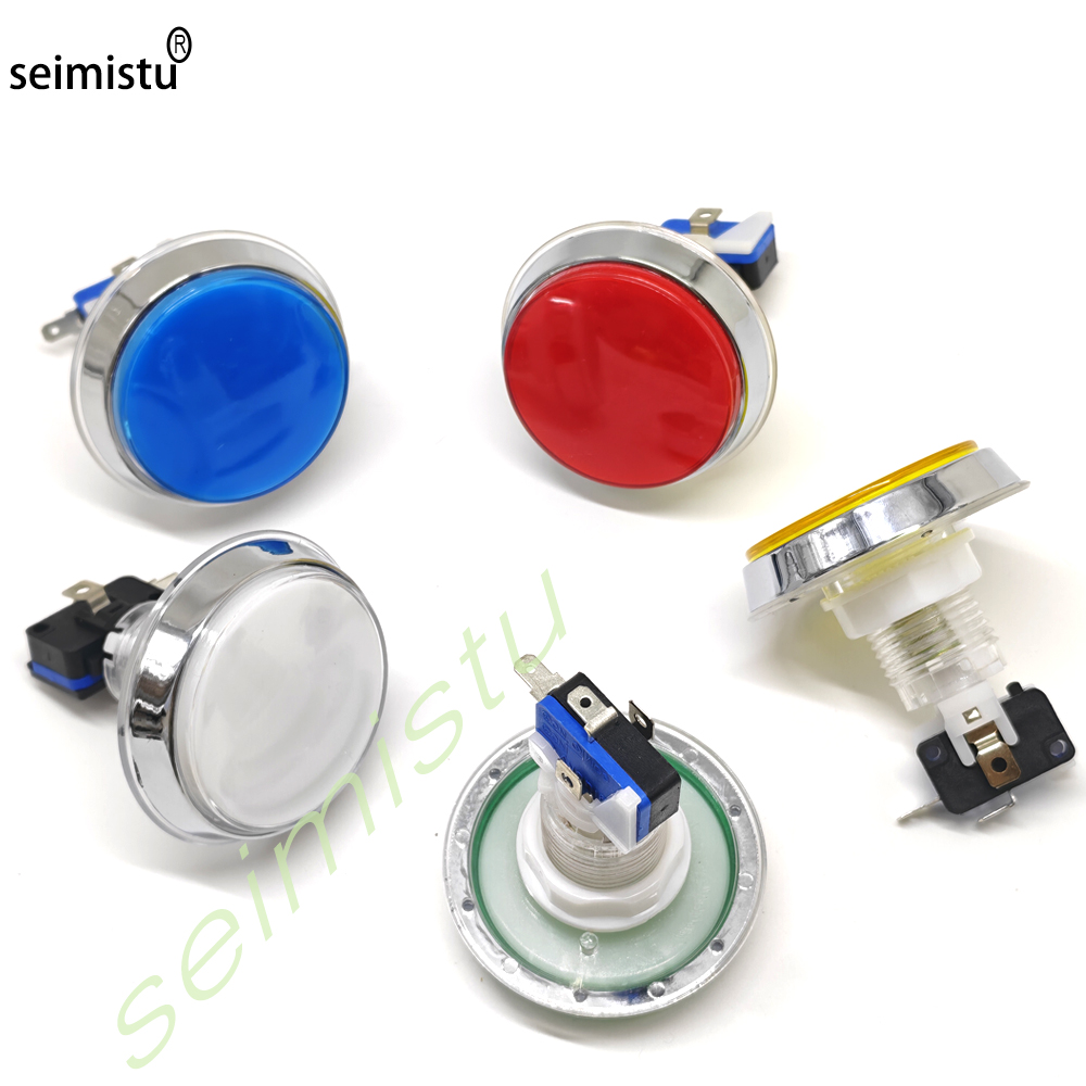 60mm 크롬 12V 플랫 아케이드 LED 버튼 — 핀 - Arcade And Vending 리뷰 및 가격